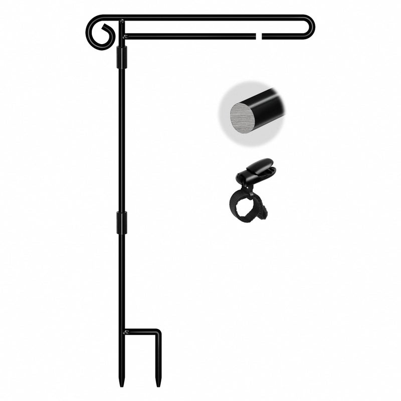 HOOSUN Garden Flag Stand Holder,Yard Flag Holder For Small Flags 12 x 18,Yard Sign Garden Flags Stake For Outside,Small Metal Garden Flag Pole For Yard With Tiger Clip - Image 1